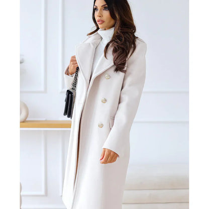 Classic Fit Women's Double Breasted Long Coat
