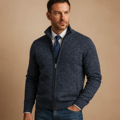 Warm Crew Neck Knitted Men's Cardigan Sweater