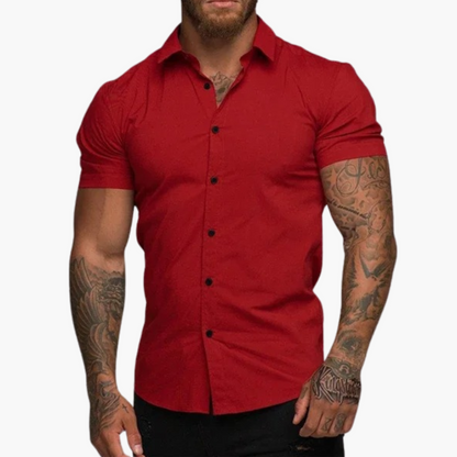 Fit Mens Short Sleeve Casual Shirt