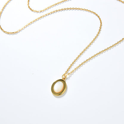 Genuine Moonstone Pendant, Sterling Silver, Gold Coated