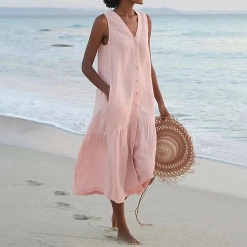 Classic Casual V-Neck Dress