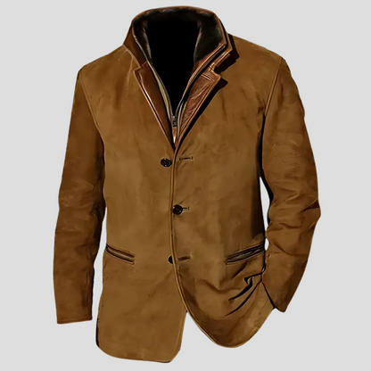 Classic Contrast Collar Men's Jacket