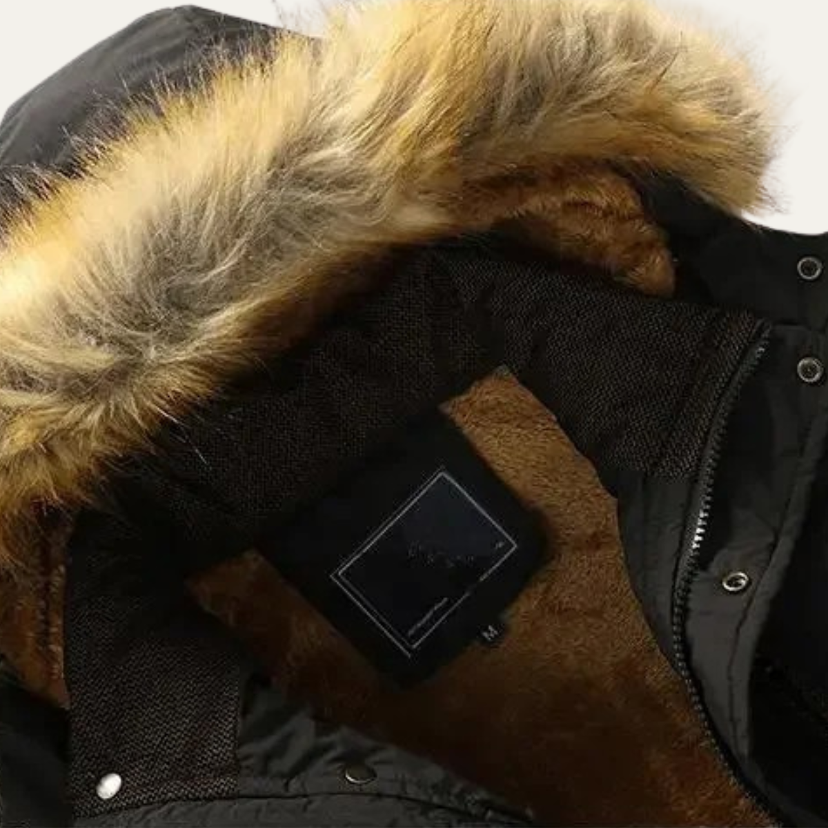 Luxury Men's Hooded Faux Fur Parka Coat