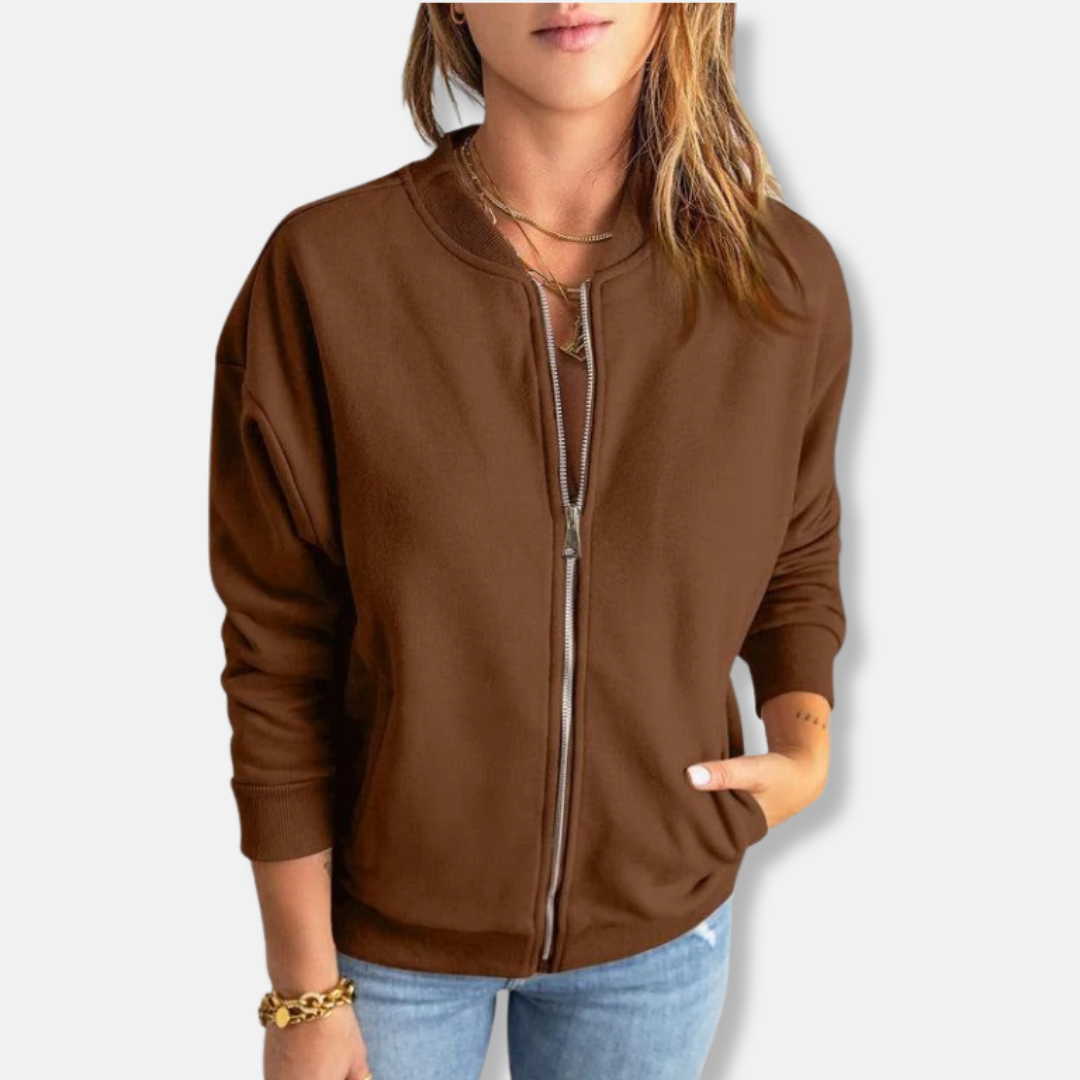 Comfy Women's Zip Jacket Relaxed Fit Casual Style
