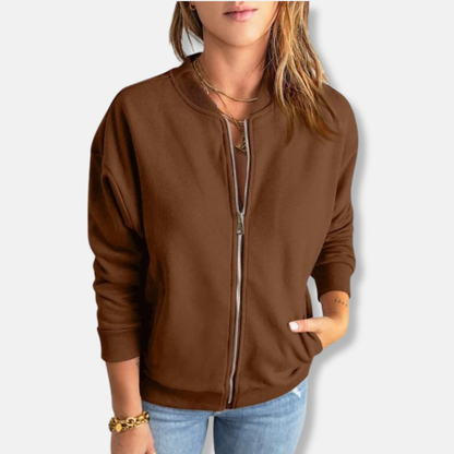 Comfy Women's Zip Jacket Relaxed Fit Casual Style