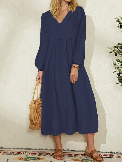Comfortable V-Neck Maxi Dress for Women