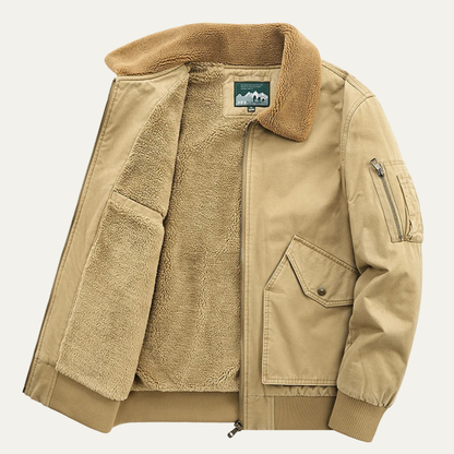 Cozy Men's Fleece Lined Bomber Jacket