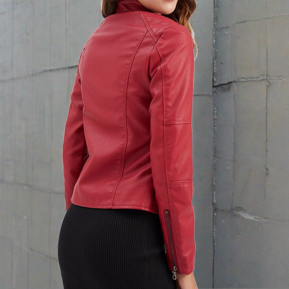 Chic Women's Faux Leather Jacket