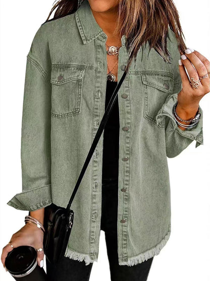 Elegant Women's Blue Jeans Jacket