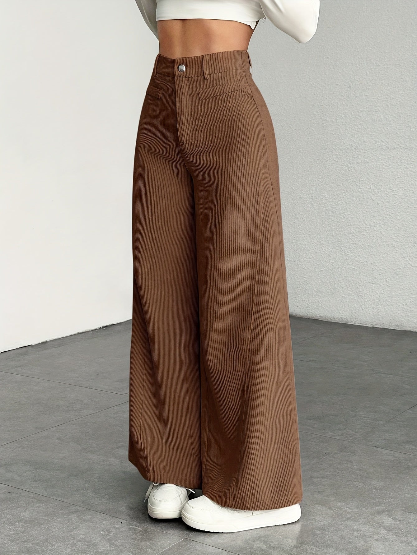 Comfortable High Waisted Wide Leg Pants