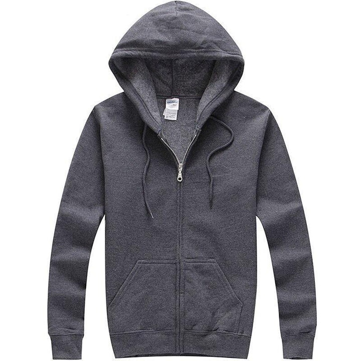 Relaxed Fit Zipper Hoodie for Men
