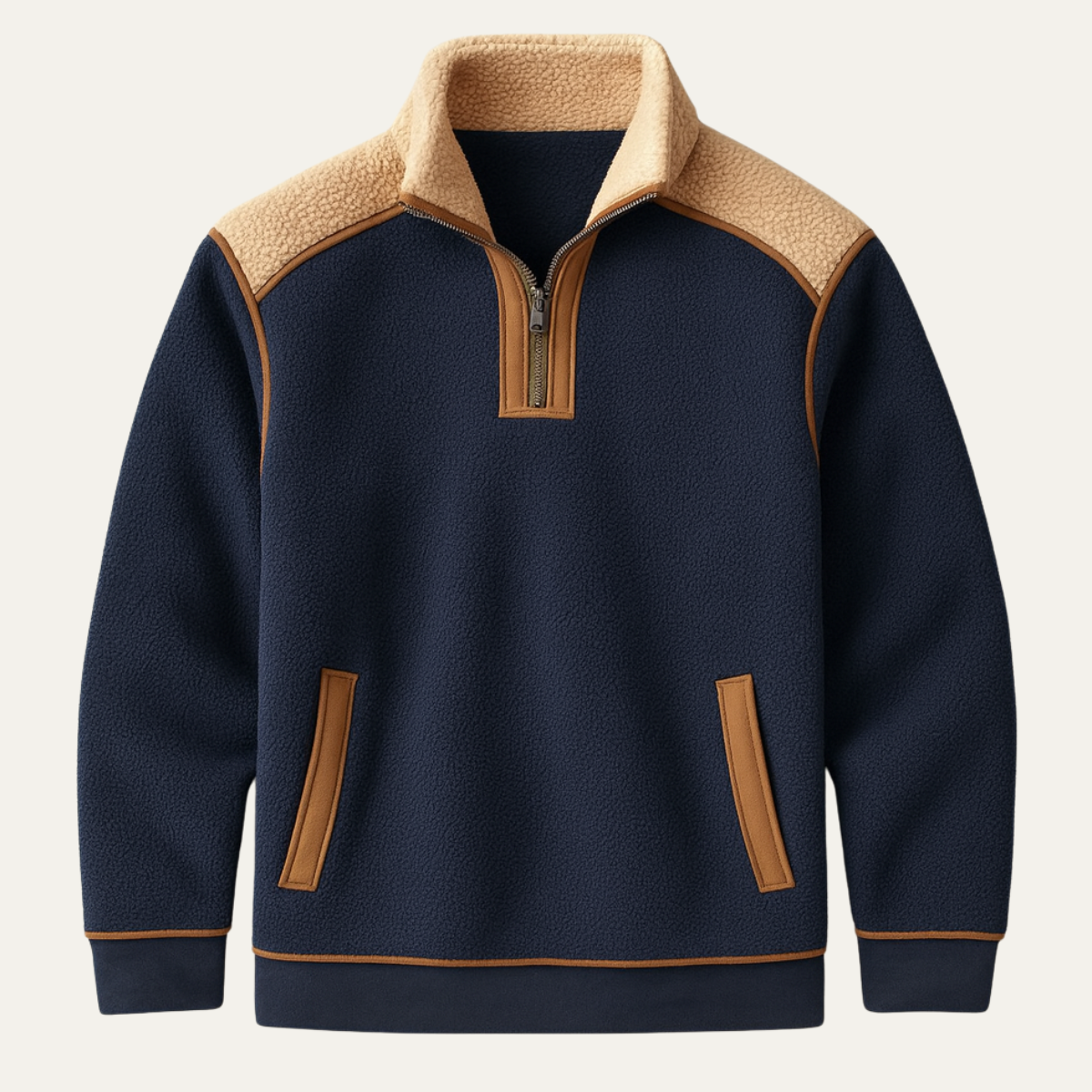 Classic Men's Multicolor Quarter Zip Fleece Jacket - Nocini