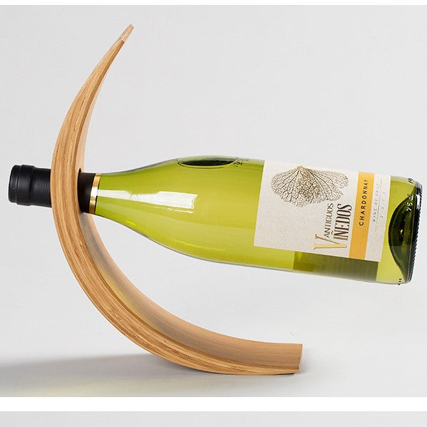 Simple Wooden Wine Rack With Sleek Curve - Nocini