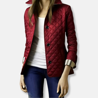 Slim Fit Women's Padded Coat with Button Front