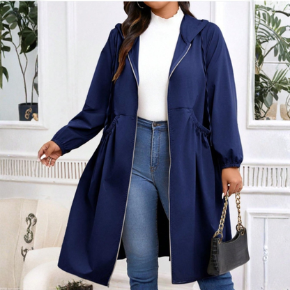 Relaxed Fit Plus Size Hooded Zip Up Winter Coat - Olytrend