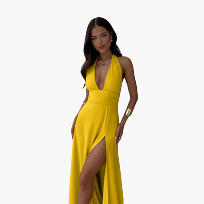 Long Sleeveless Halter Dress for Women