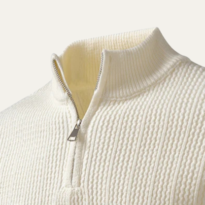 Classic Men's Zip Neck Soft Knit Sweater