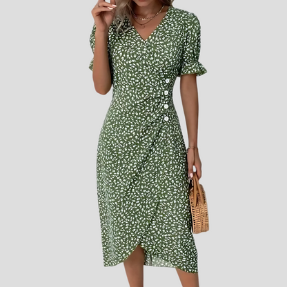 Ladies Fancy Flower Knee Length Dress