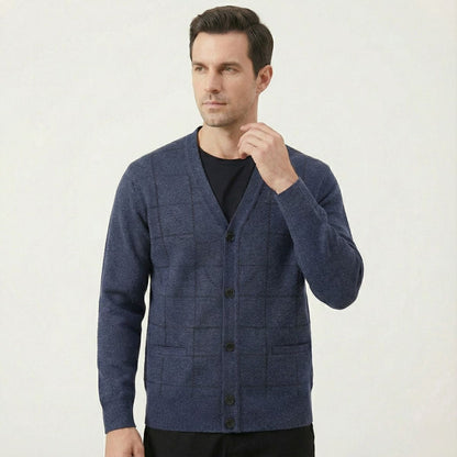 Classic Men's V Neck Sweater with Pockets