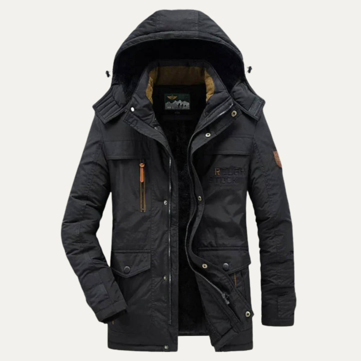 Thermal Men's Insulated Fleece Hooded Parka Jacket - Nocini