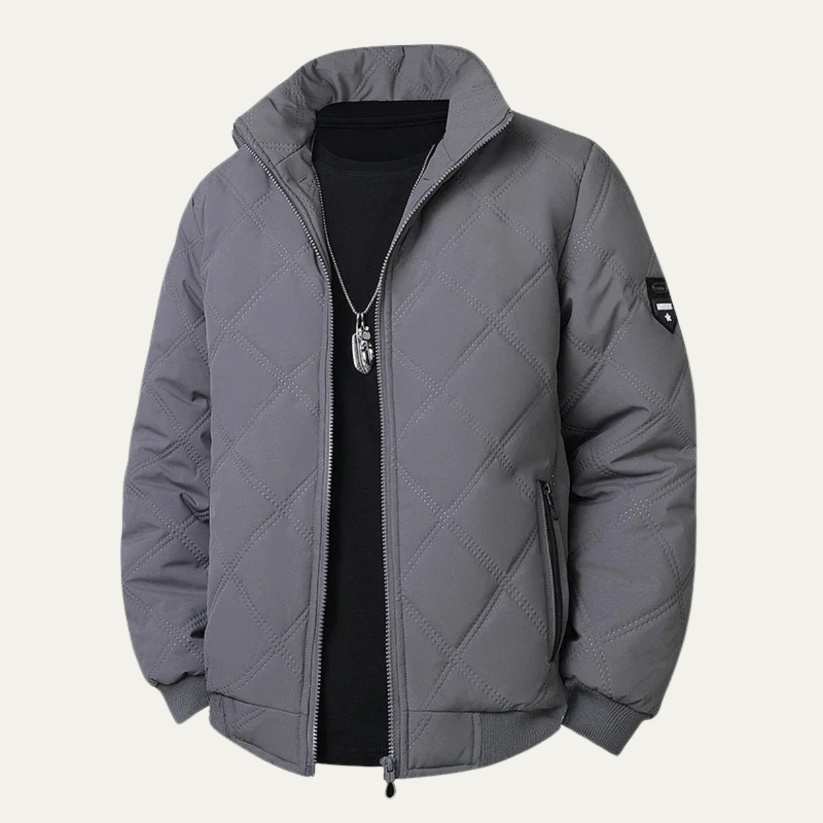 Thermal Insulated Men's Quilted Fleece Winter Coat