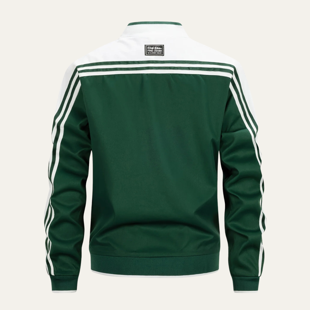 Men's Sporty Zip Up Running Jacket with Striped Arms