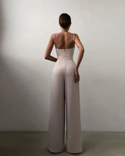 Comfortable Capri Jumpsuit with High Waist and Flare Legs
