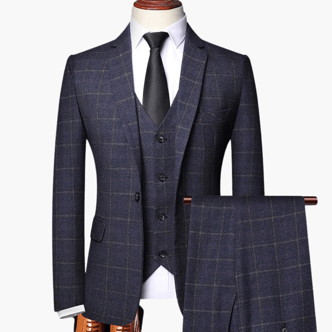 Classic 3-Piece Mens Suit with Vest and Jacket