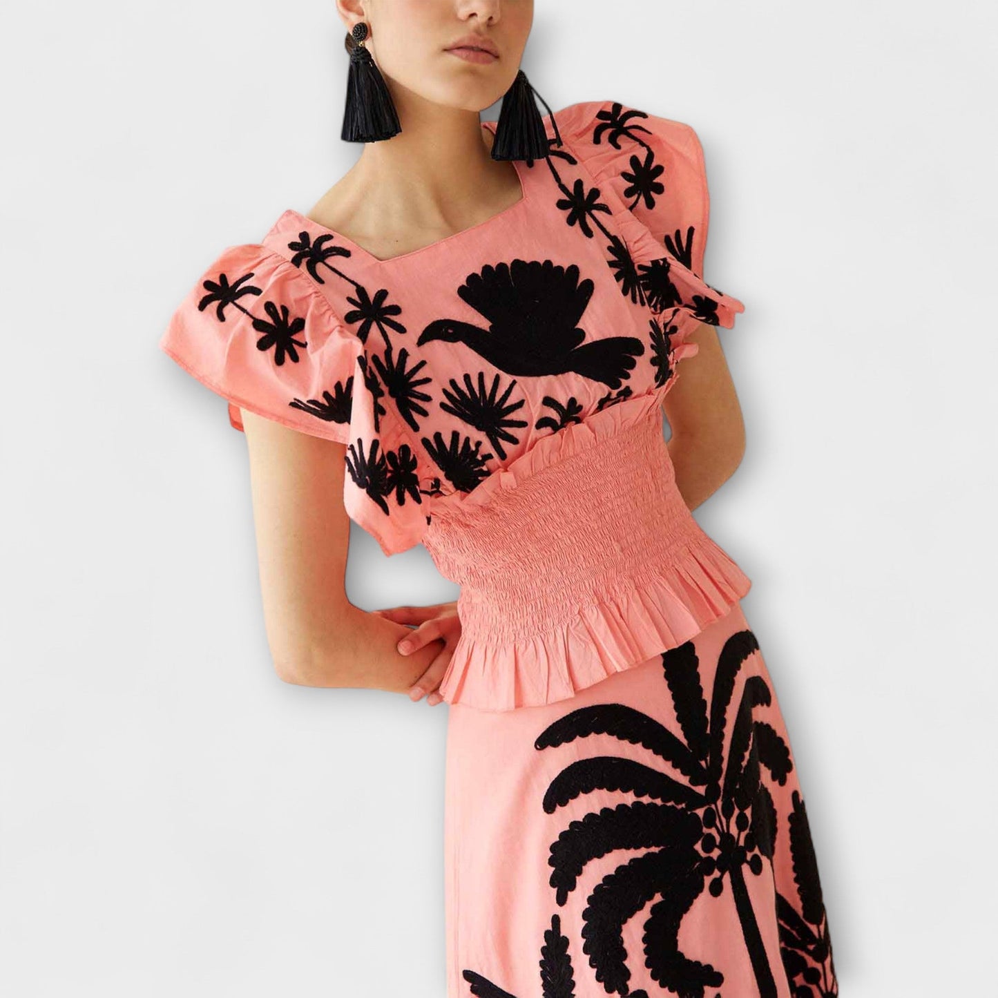 Tropical Leaf Women's Summer Party Dress