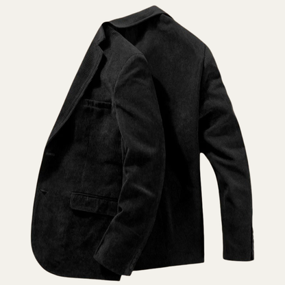 Classic Men's Corduroy Blazer Jacket with Notch Lapel