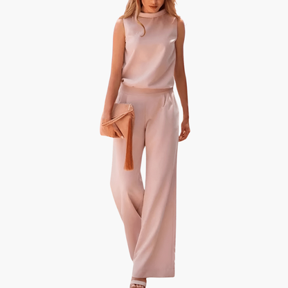 Chic Strapless Ladies Jumpsuit Wide Leg Design - Olytrend
