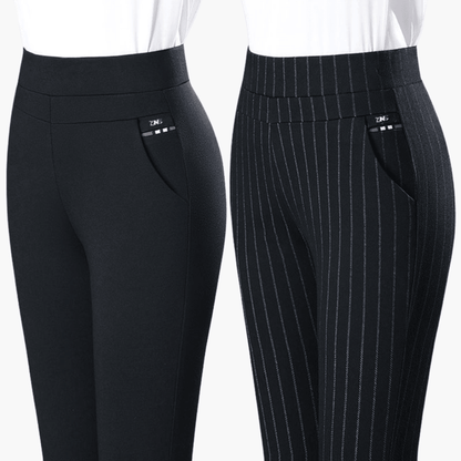 Classic Fit Women's High Waist Trousers for Work