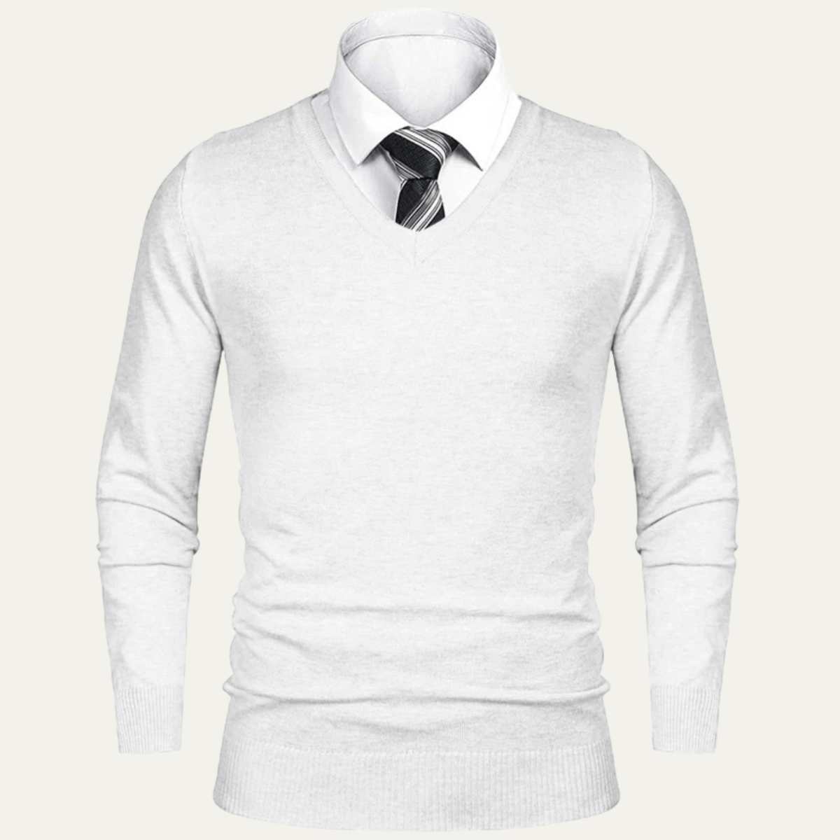 Men's Fine Gauge Merino V Neck Wool Sweater