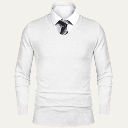 Men's Fine Gauge Merino V Neck Wool Sweater