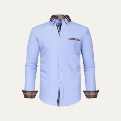 Fashionable Men's Contrast Trim Dress Shirt