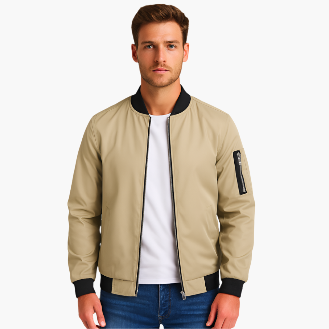 Classic Mens Flight Jacket with Pockets