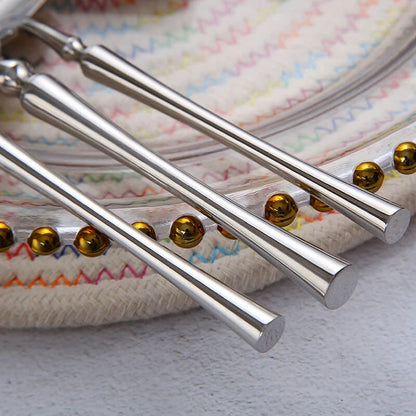 Contemporary Stainless Steel Flatware Set with Polished Finish