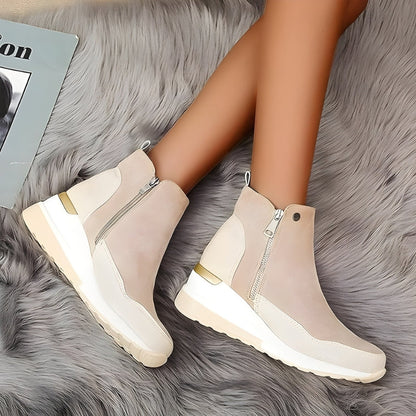 Comfortable Leather Women's Ankle Boots - Emma