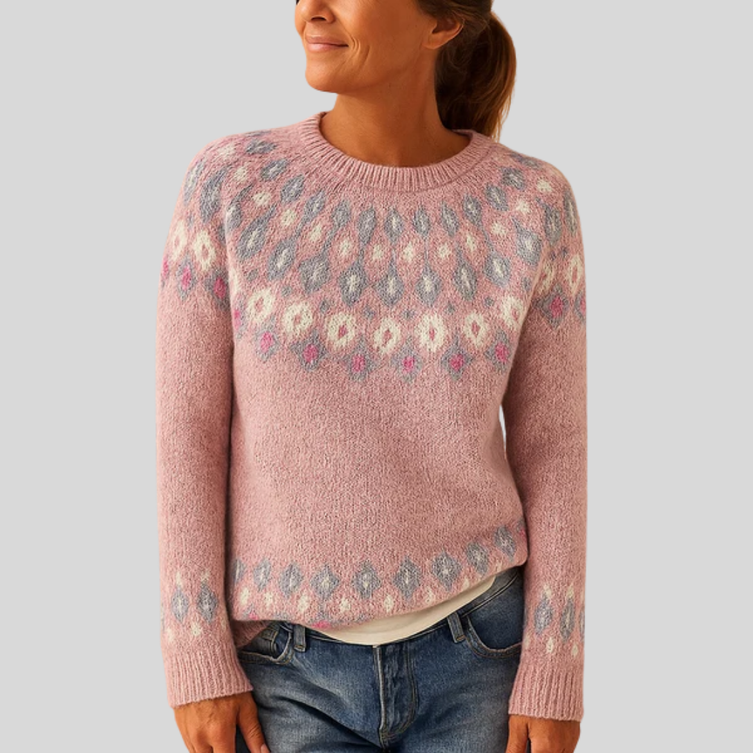 Ladies' Patterned Warm Wool Jumper