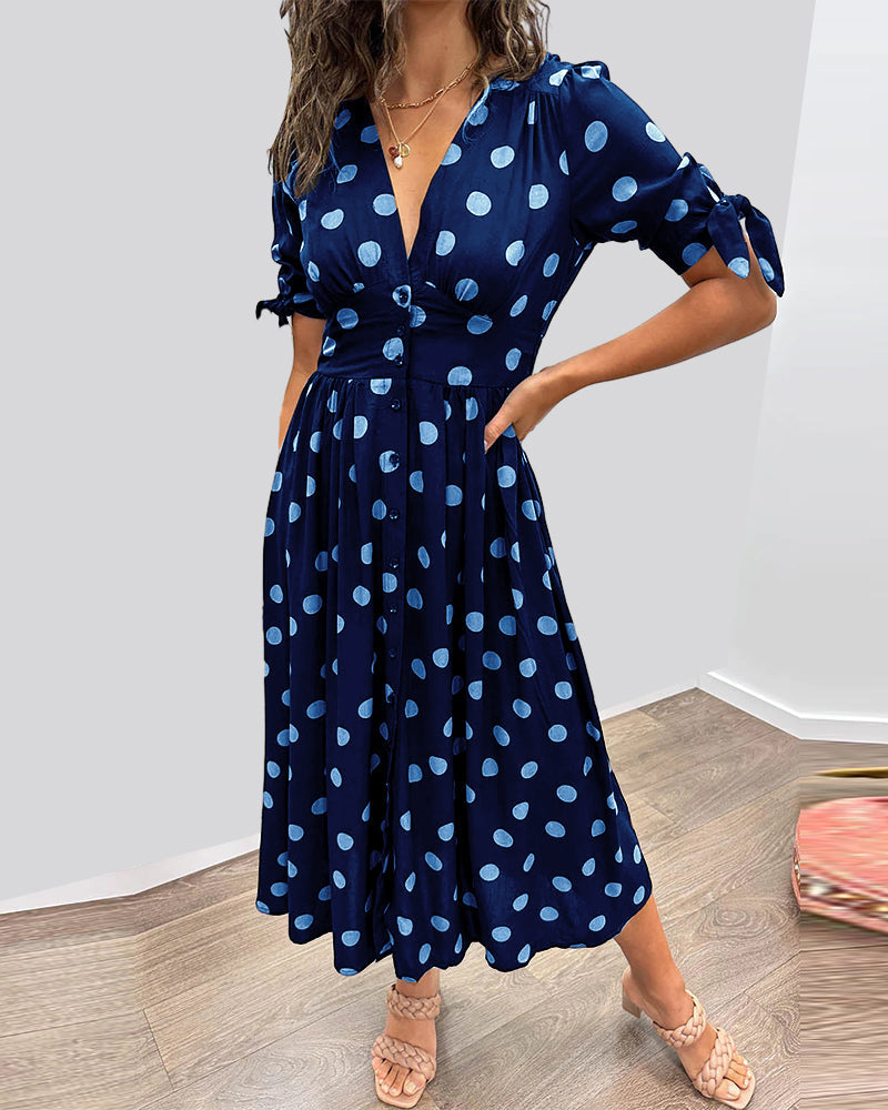 Chic Polka Dot A-Line Dress for Women