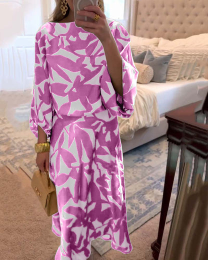 Casual 2-Piece Floral Blouse Set