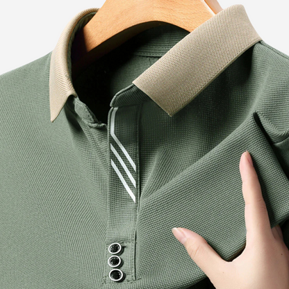 Relaxed Fit Mens Long Sleeve Polo Shirt