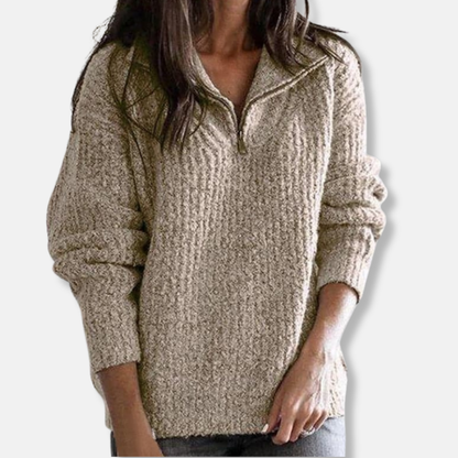 Casual Texture Half Zip Sweater