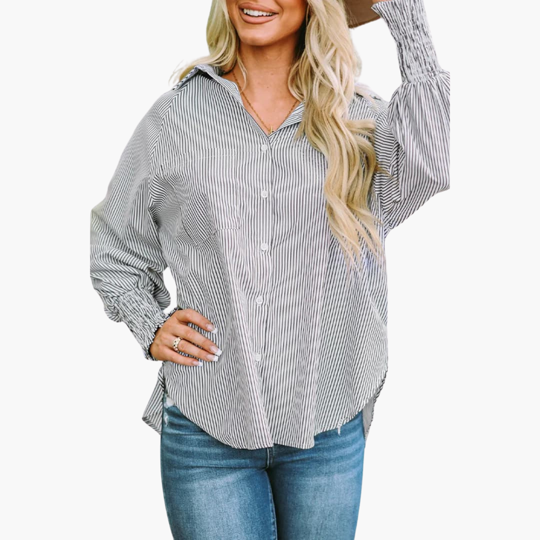 Relaxed Fit Women's Button Front Shirt