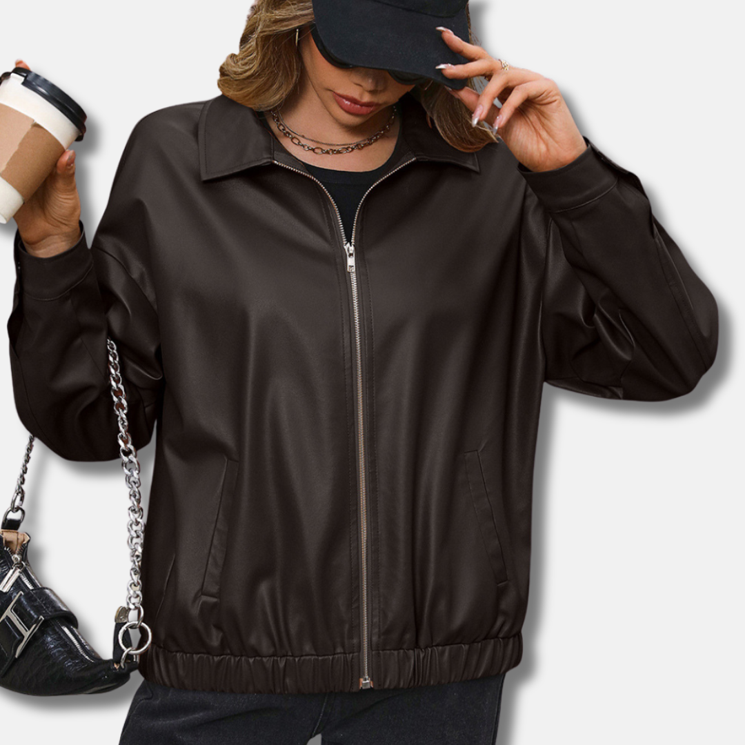 Casual Short Women's Leather Biker Jacket