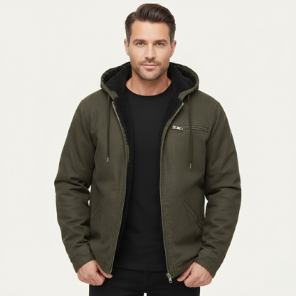 Men's Cozy Fleece Lined Vintage Hoodie Jacket