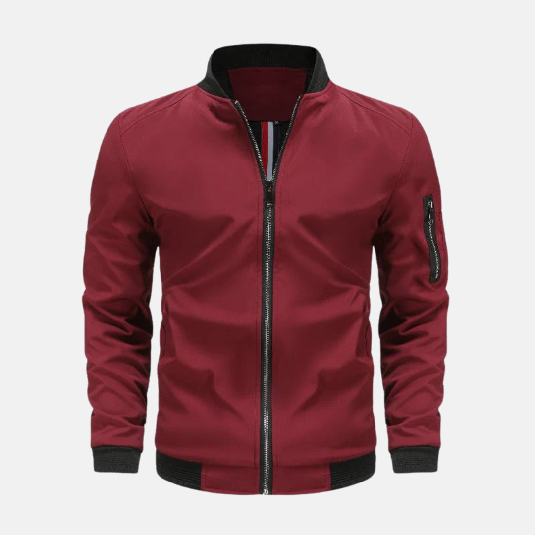 Classic Fit Mens Bomber Jacket with Zip Pocket