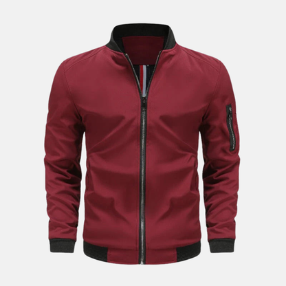 Classic Fit Mens Bomber Jacket with Zip Pocket