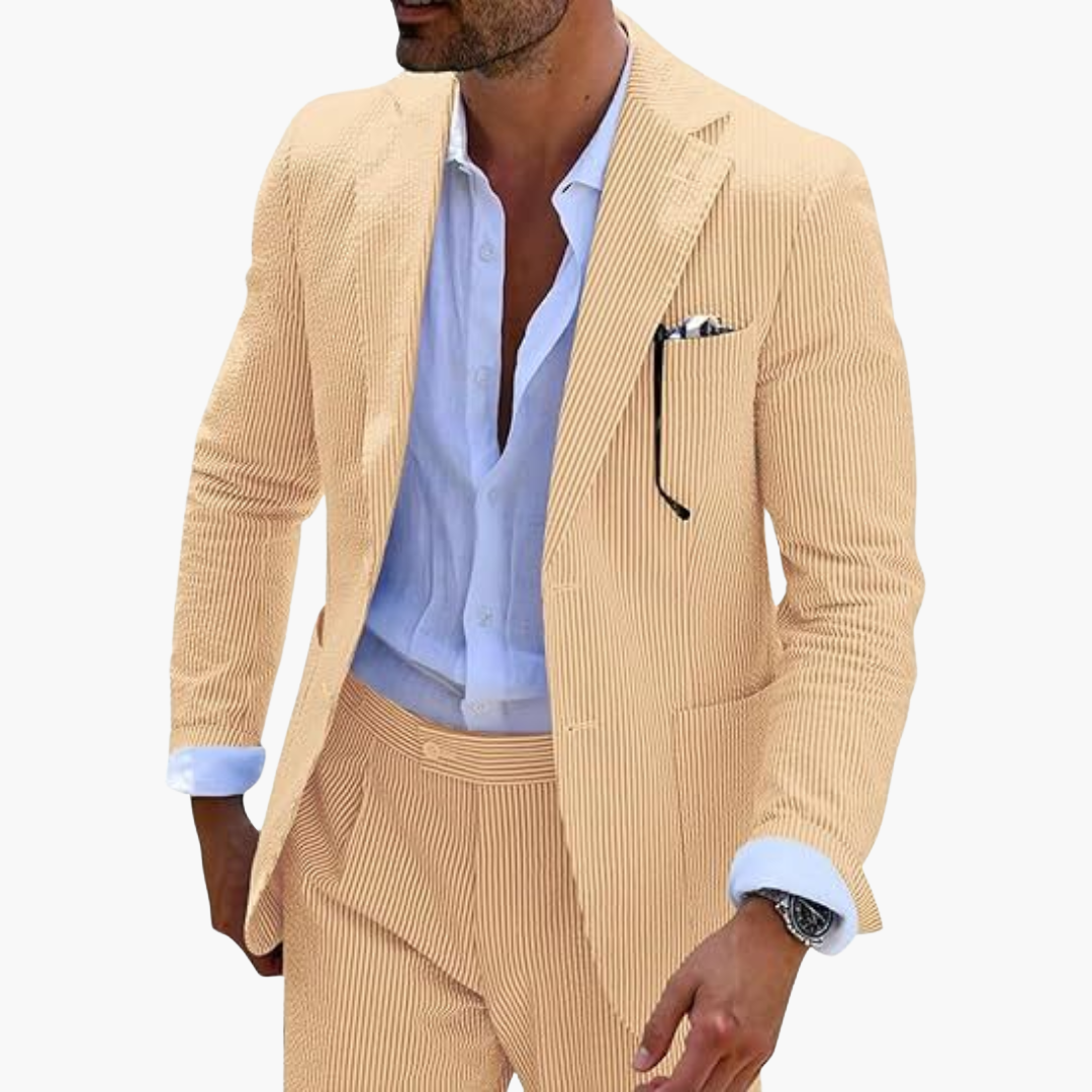 Men's Slim Fit Pinstripe Two Piece Suit