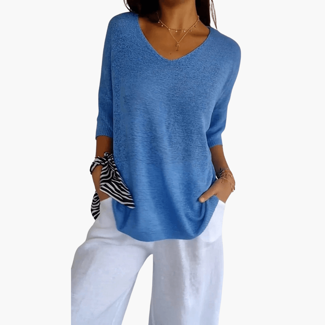 Relaxed Fit V-Neck Tee for Women